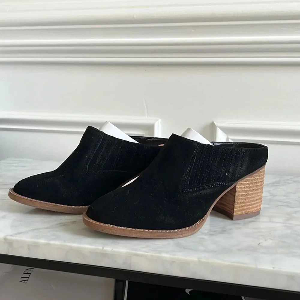 NWT Aqua College black suede bootie slip on 6.5